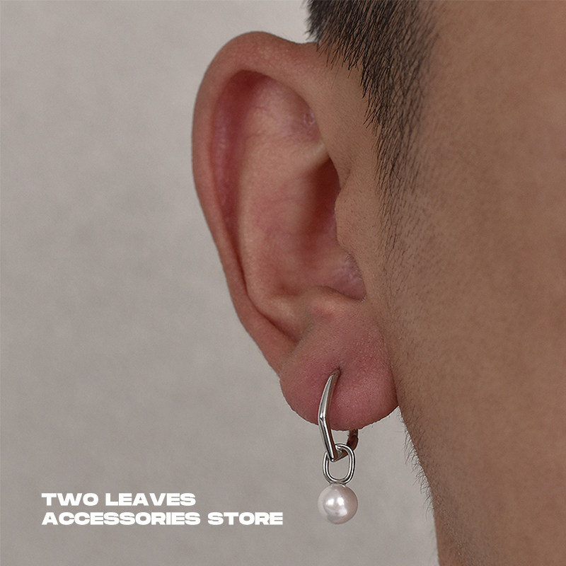 TWO LEAVES S925纯银珍珠异形耳环百搭潮流时尚男女情侣街头耳扣,饰品/流行首饰/时尚饰品新,耳环,淘宝优惠券,粉丝福利购,淘宝优惠卷