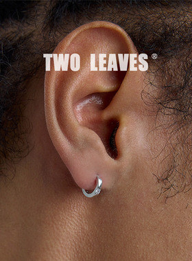 TWO LEAVES S925纯银简约方钻耳环时尚潮流极简百搭男女锆石耳扣