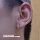 S925纯银素耳环百搭光面极简街头男女款 TWO LEAVES 潮流耳骨耳扣