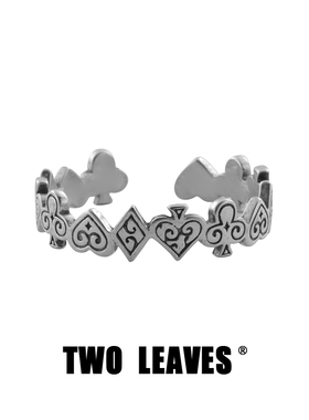 TWOLEAVESS925银复古扑克戒指