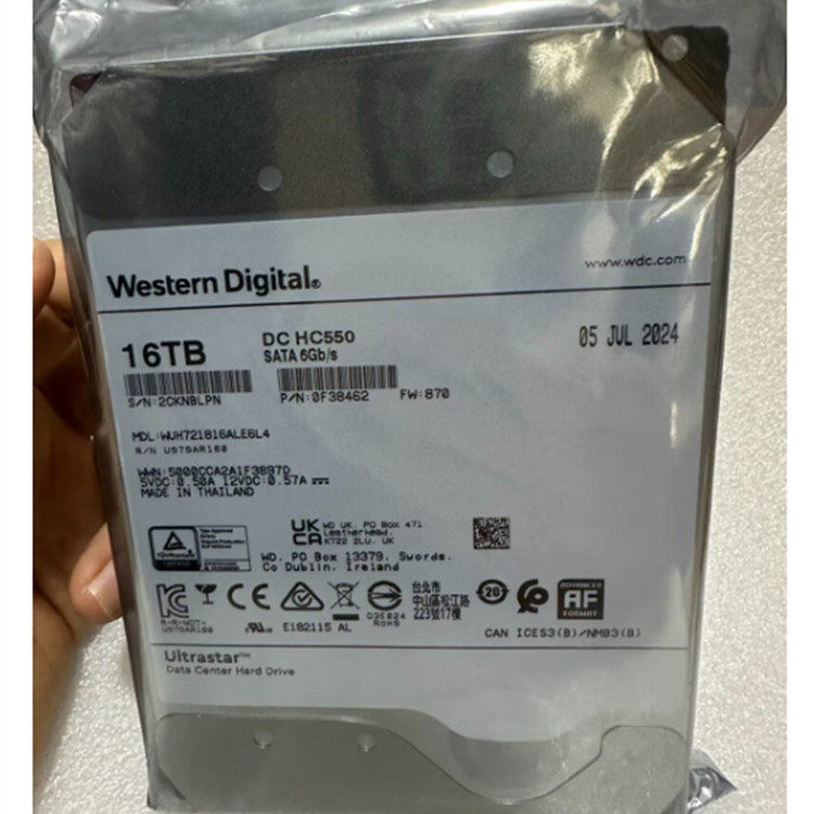 西部数据 16T 硬盘 WUH721816ALE6L4氦气盘16TB 企业级监控存储盘