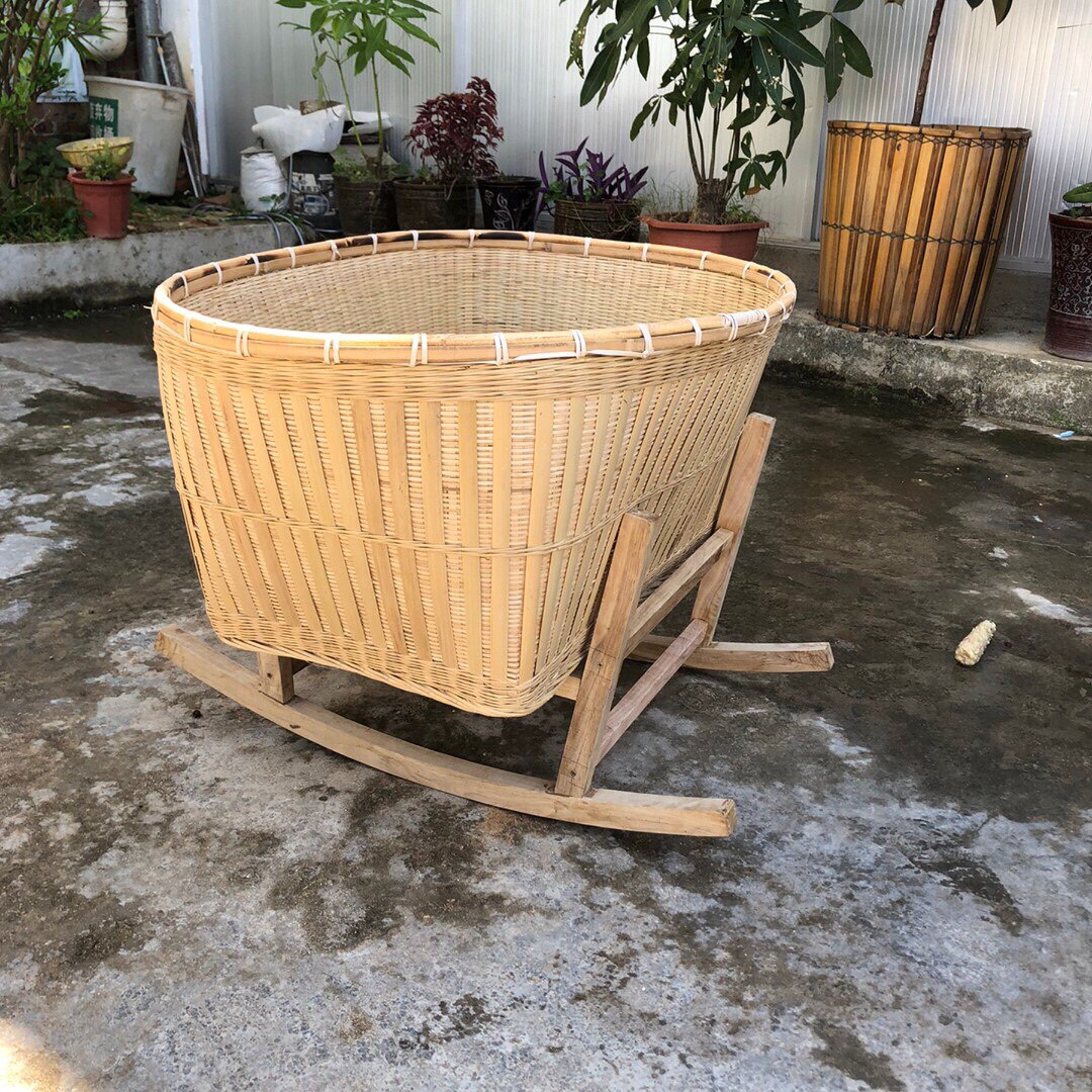 刘家人竹编 竹编人窝婴儿床摇篮宝宝床 - 实物图