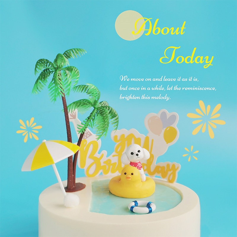 可爱小狗生日派对蛋糕装饰摆件