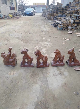 新款古建中国大陆浮雕青瓦琉璃瓦连锁瓦五脊六兽白色飞鸽红色翘角