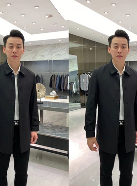 2024新春男士休闲商务简约中长款风衣外套修身帅气TXNZ82077