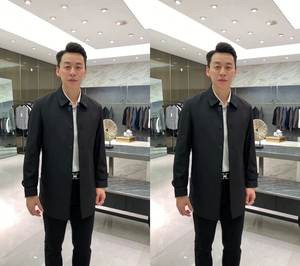 2024新春男士休闲商务简约中长款风衣外套修身帅气TXNZ82077