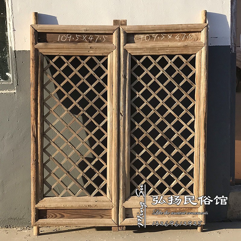 清代老窗户老旧门扇木屏风中式木雕花格挂件明清老家具装修老物件