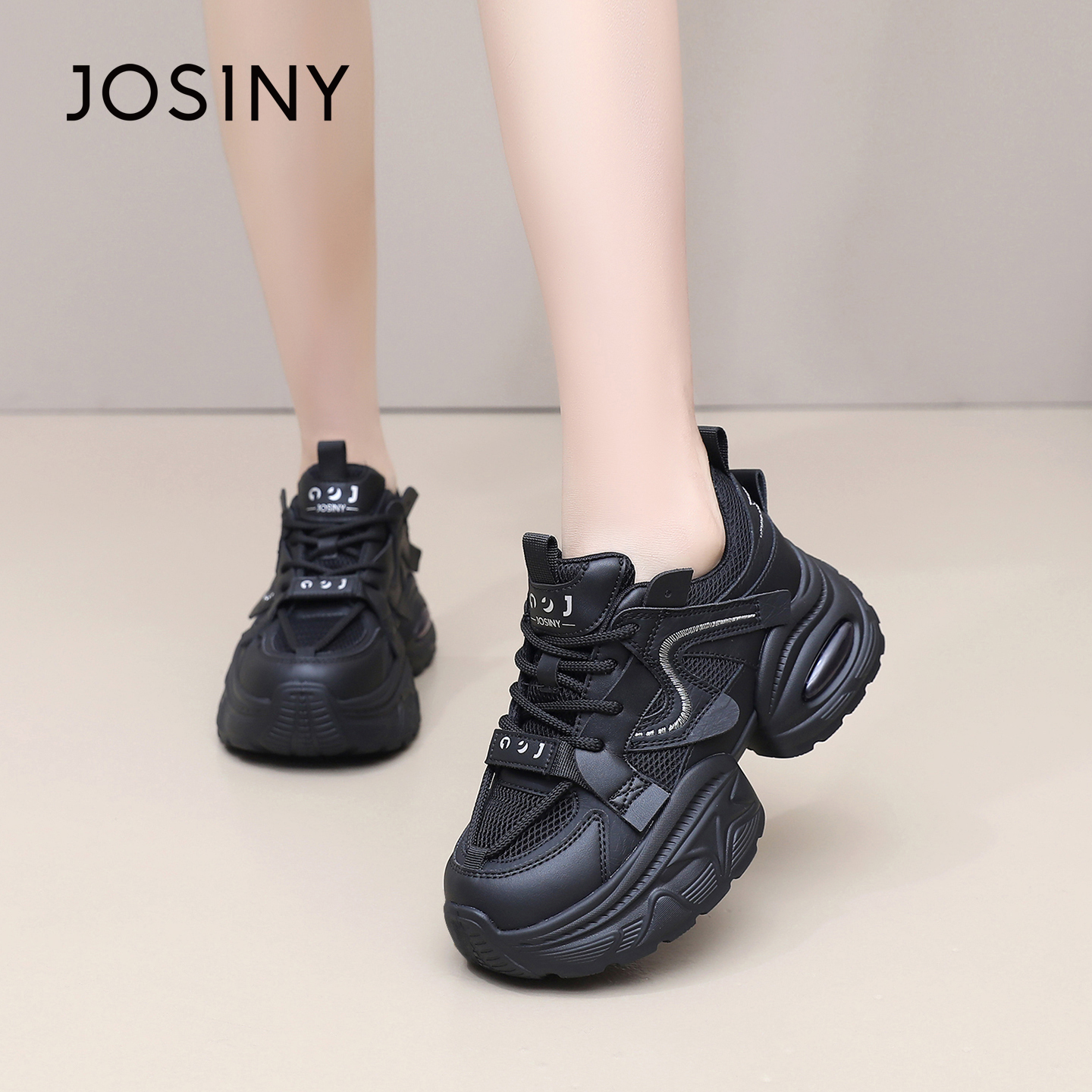 卓诗尼2026春季新款厚底运动鞋潮流百搭显瘦老爹鞋时尚舒适休闲鞋