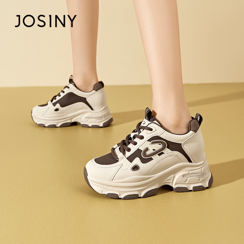 卓诗尼2025秋冬新款复古休闲鞋时尚舒适厚底老爹鞋潮流百搭运动鞋