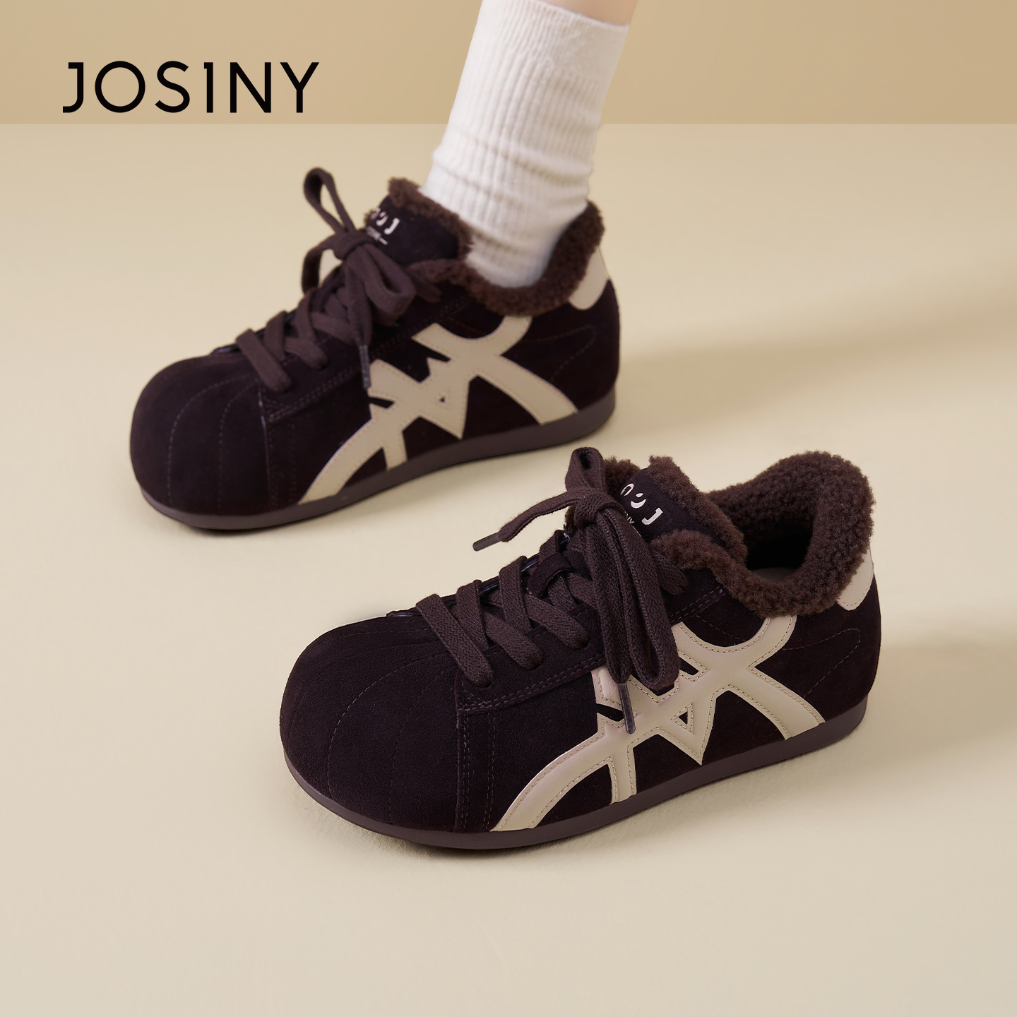 卓诗尼2025秋冬新款复古德训鞋时尚舒适运动休闲鞋潮流百搭阿甘鞋