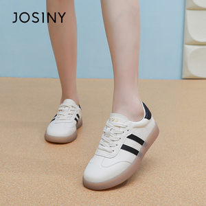 卓诗尼2026春季新款平底小白鞋软底女时尚舒适学生休闲运动板鞋女