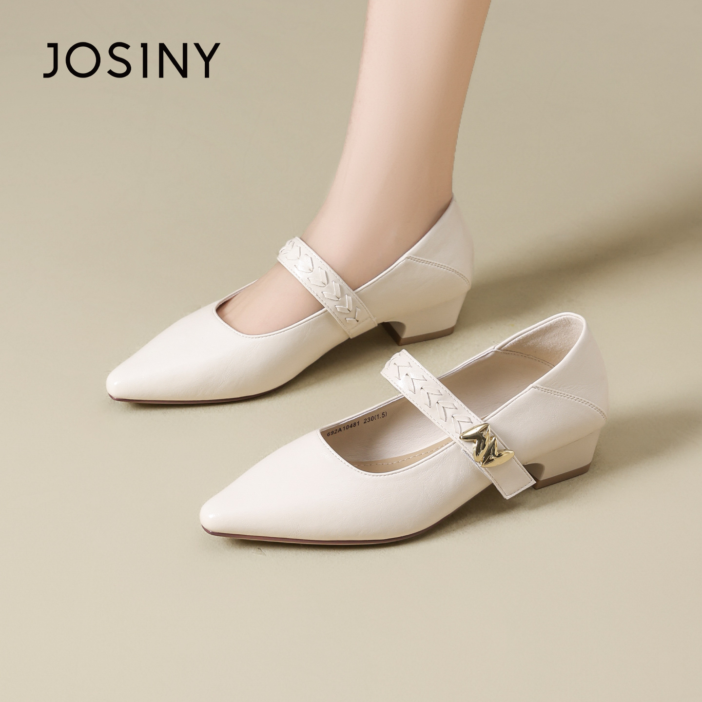 卓诗尼2026春季新款粗跟小皮鞋时尚舒适单鞋潮流法式优雅玛丽珍鞋