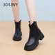 卓诗尼2025秋冬新款 舒适百搭显瘦女靴 厚底马丁靴女英伦风短靴时尚