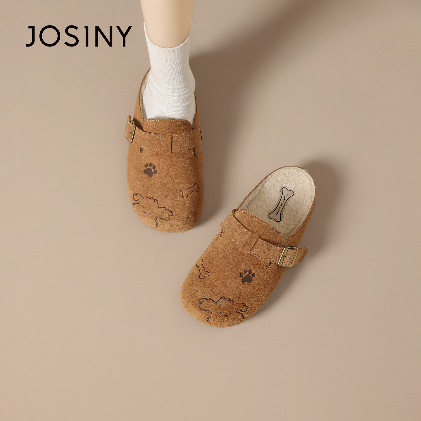 【潦草小狗】卓诗尼2025秋冬新款勃肯鞋时尚舒适平底潮休闲半拖鞋