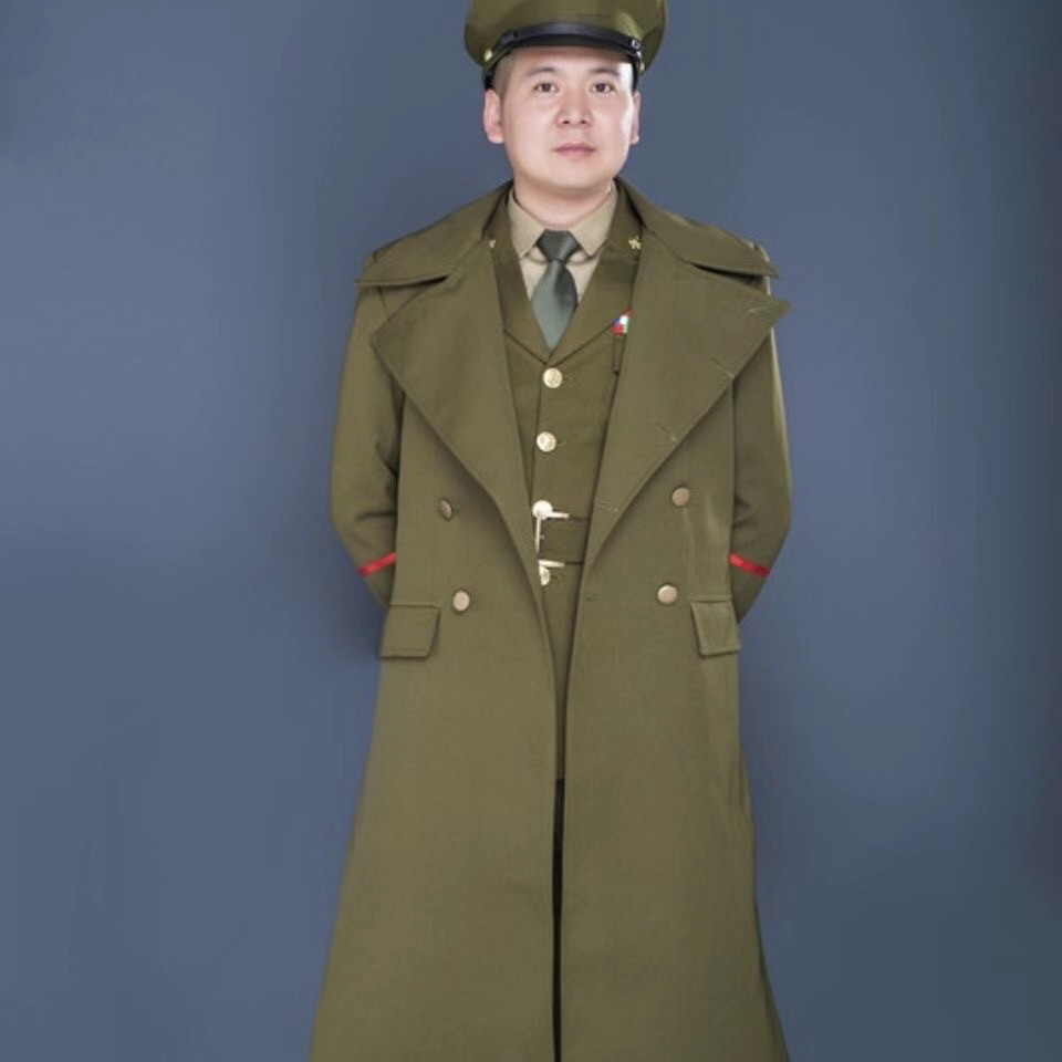 民国长款军阀大衣男装复古风衣外套中山装演出服舞台表演服装