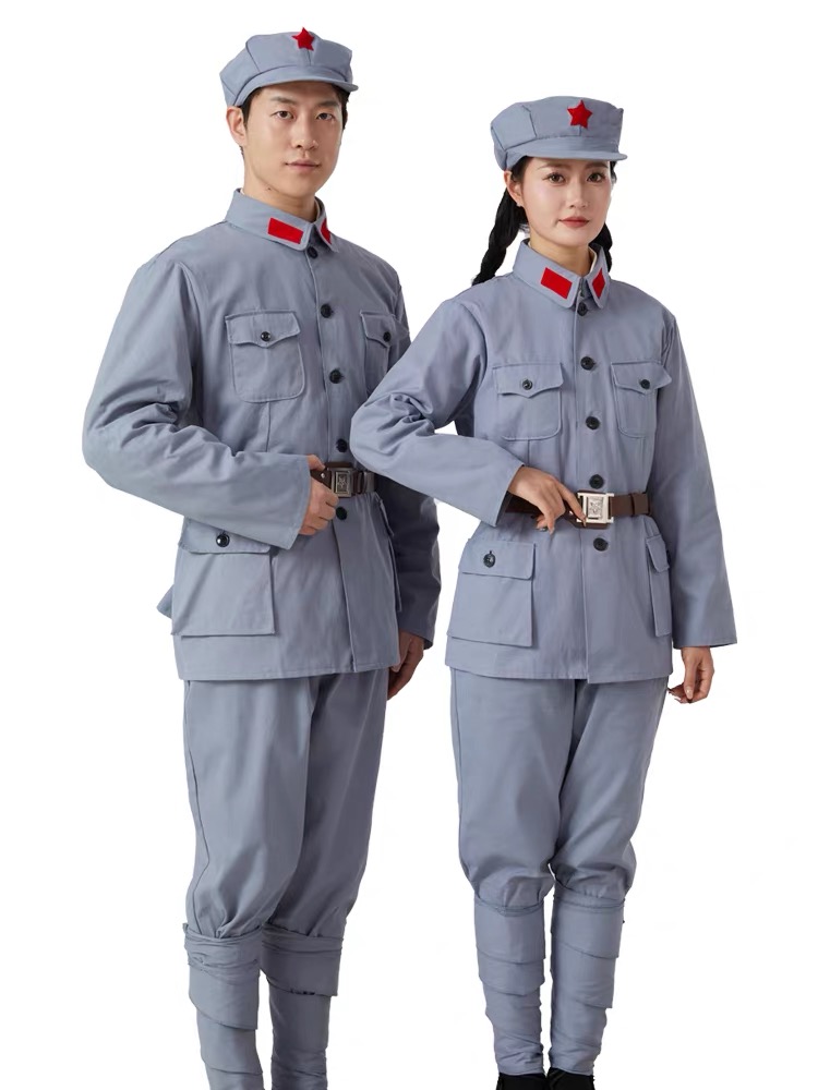 新四装长征话剧舞台合唱服抗战服装红军舞台表演服成人儿童演出服
