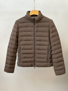 山羊绒白鹅绒羽绒服夹克立领短外套新款