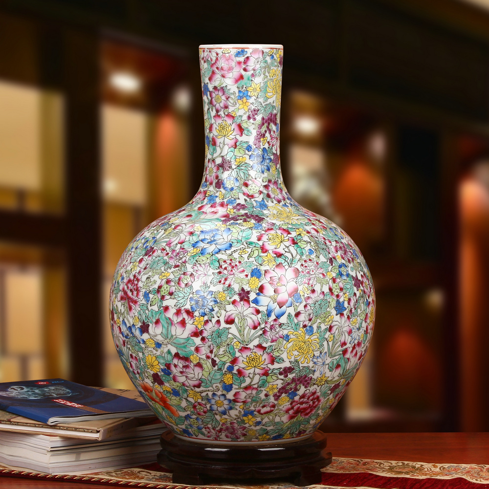 景德镇花瓶手绘艺术瓷厂白底