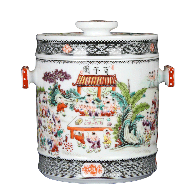 景德镇陶瓷器仿古手绘百子图中式