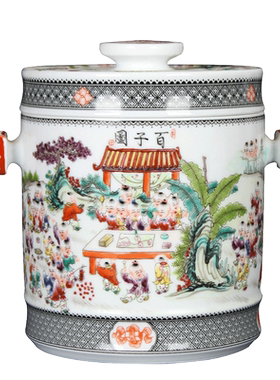 景德镇陶瓷器仿古手绘百子图中式