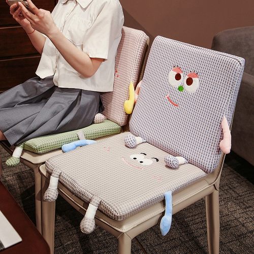 夏季小怪兽冰丝华夫格记忆棉坐垫办公室靠垫小学生座椅垫地垫蒲团