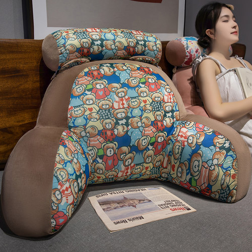 床头软包大靠背夏季靠垫床上玩手机孕妇靠枕看书沙发靠垫枕头冰丝