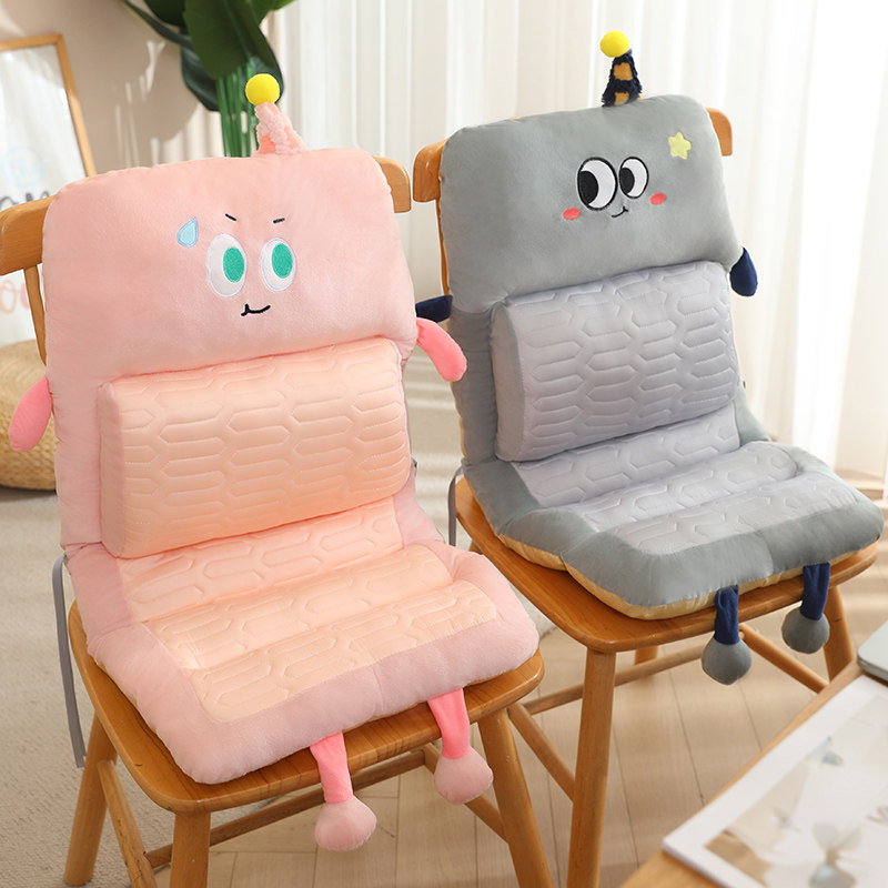 卡通连体坐垫办公室座椅护腰靠垫靠背一体加厚可爱屁股垫座垫新款