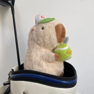 卡皮巴拉毛绒高尔夫卡通帽套球杆保护套木杆三号/五号木球杆套