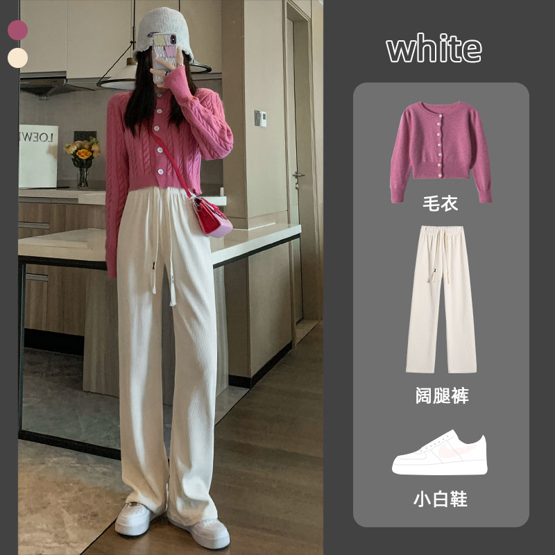 灯芯绒阔腿裤女裤子秋冬季加绒裤直筒休闲冬款运动小个子2022新款