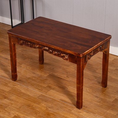 包邮实木桌椅方桌长桌碳化桌椅