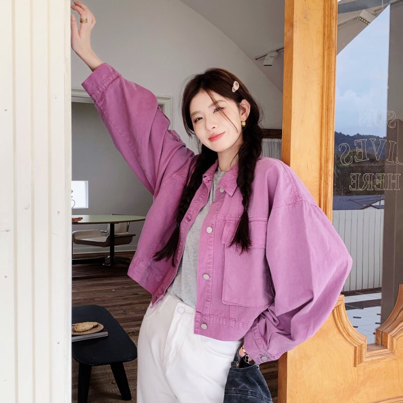 个性炸街牛仔外套女春秋新款韩版宽松短款时尚休闲减龄夹克上衣