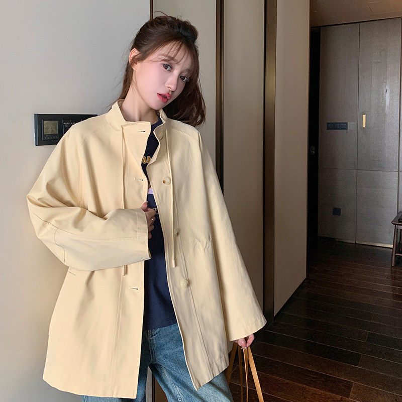 韩版宽松休闲流行风衣外套女2026春秋季新款减龄显瘦气质短款大衣