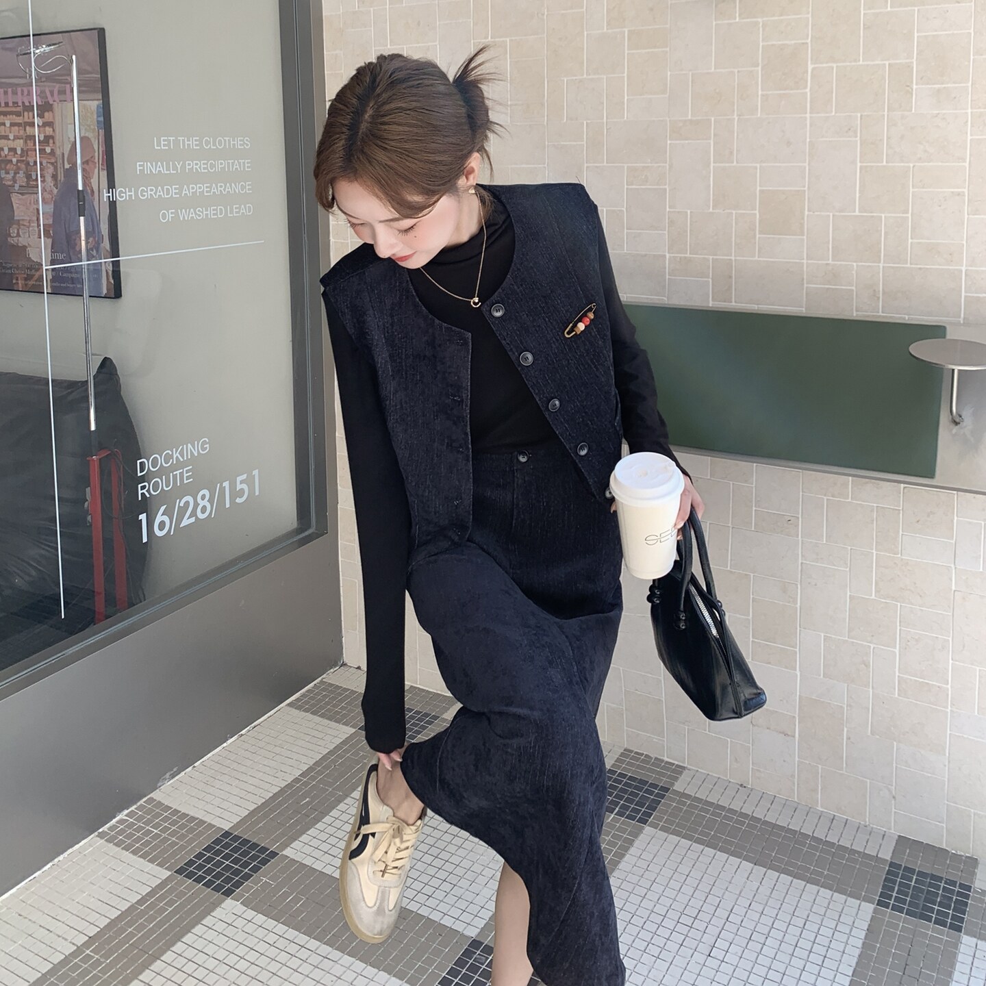 轻熟风西装马甲打底衫套装裙女春秋高级感老钱风气质半身裙两件套