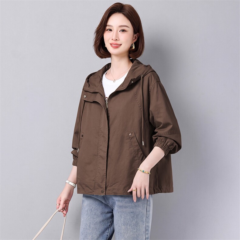 小个子洋气连帽短款夹克外套女