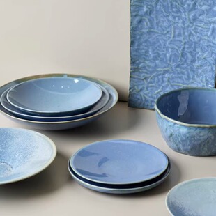 窑变六月湖水陶瓷餐具系列酒店名宿冷菜甜品水果盘瑕疵自用@4