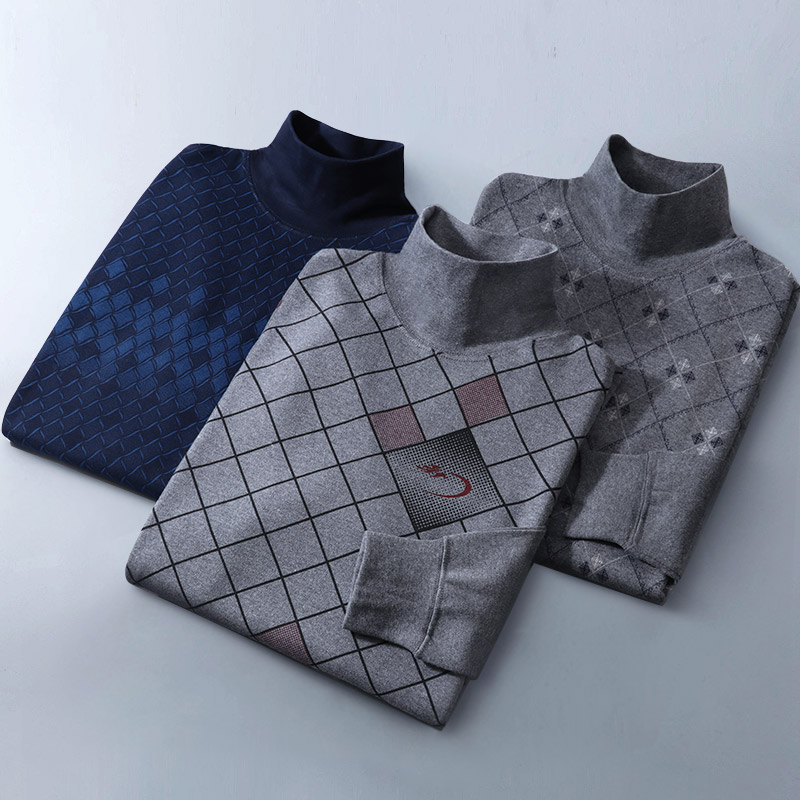 男士纯棉高领秋衣秋裤保暖内衣