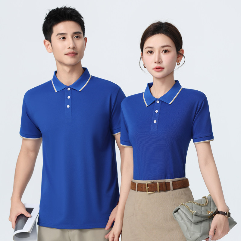 餐饮服务员工作服短袖T恤定制酒店火锅烧烤水果店超市工装polo衫