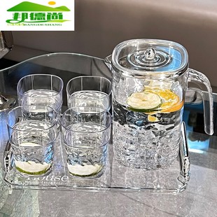 高颜值冷水壶家用大容量储水凉水壶耐高温食品级塑料凉水杯套装