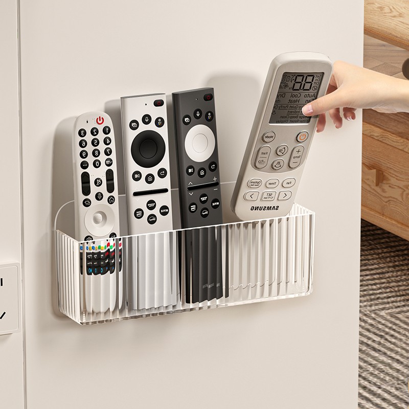遥控器收纳盒上墙挂架壁挂式贴墙免打孔床头电视空调遥控器放置架