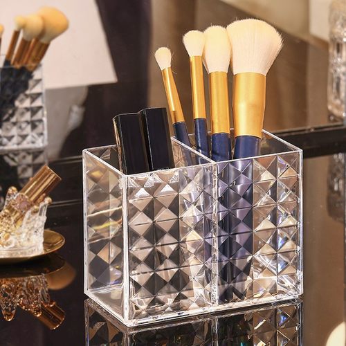 化妆刷收纳桶透明亚克力笔刷筒桌面粉刷美妆蛋口红化妆品整理盒子