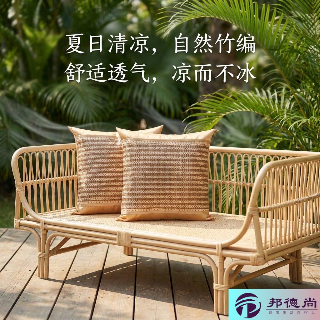 客厅沙发抱枕套夏季冰丝可拆洗抱枕45x45冰藤凉席靠垫套不含芯图片