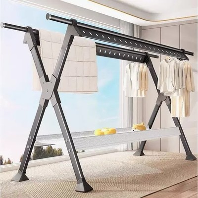 晾衣架落地不锈钢阳台室内外家用阳台折叠凉衣架晒衣架晒被子神器