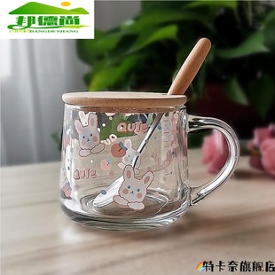 微波炉可加热专用儿童早餐杯牛奶杯家用卡通玻璃量杯水杯耐热杯子