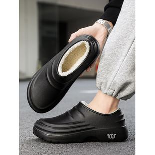 劳保鞋官方旗舰店正品包跟棉拖鞋保暖厨师鞋男防水厨房专用鞋一脚