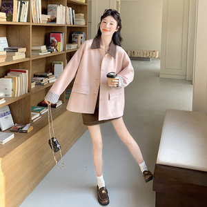 韩系独特超好看撞色拼接工装外套女春秋2025年新款设计感休闲夹克图片