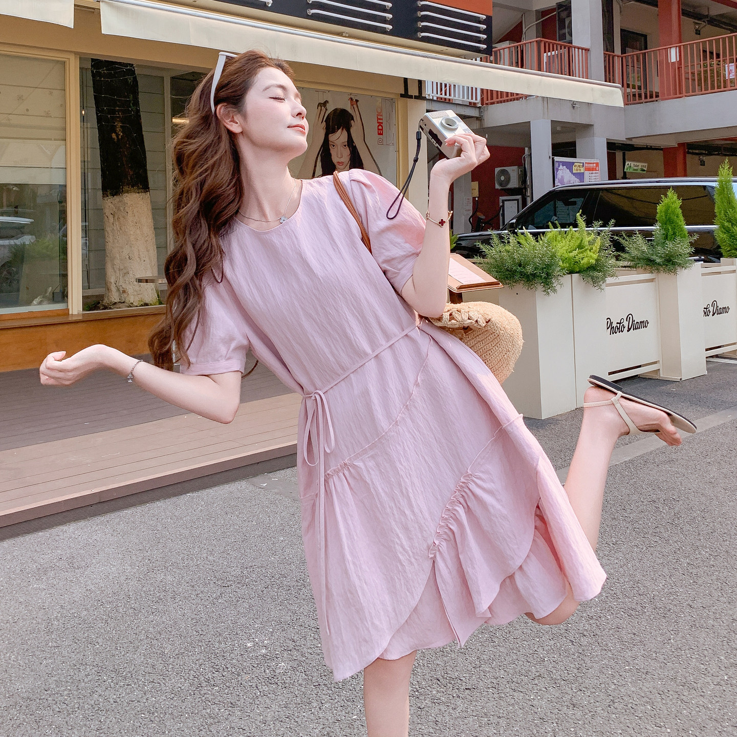 现货2C369-6352P135K188新款粉色连衣裙，女装连衣裙，浙宝271