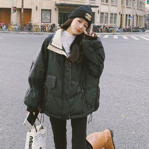 奶咖色短款羽绒服女冬季2024新款韩版显瘦保暖高级感今年爆款皮衣图片