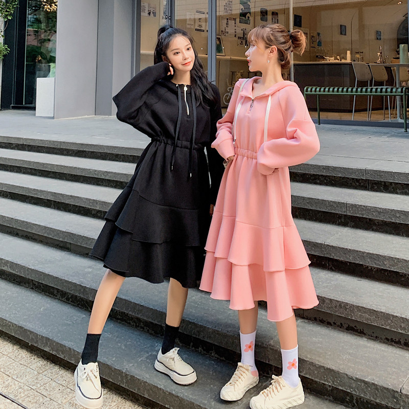 现货数据好271-1990-P115新款卫衣鱼尾连衣裙控价178，女装连衣裙，浙宝271