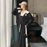 现货新品学院风娃娃领黑白休闲卫衣套装裙271-8003-P145K198，女装卫衣/绒衫，浙宝271