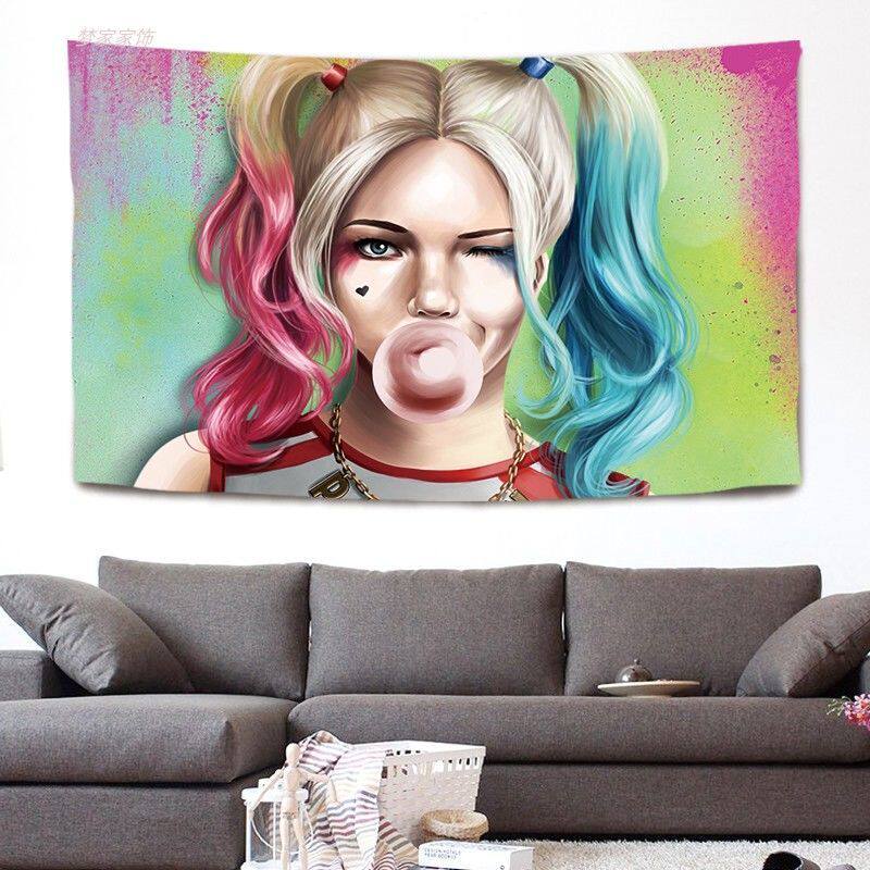 x特遣队小丑女嘻哈背景布ins挂布主播直播间挂毯宿舍床头装饰墙布